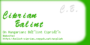 ciprian balint business card